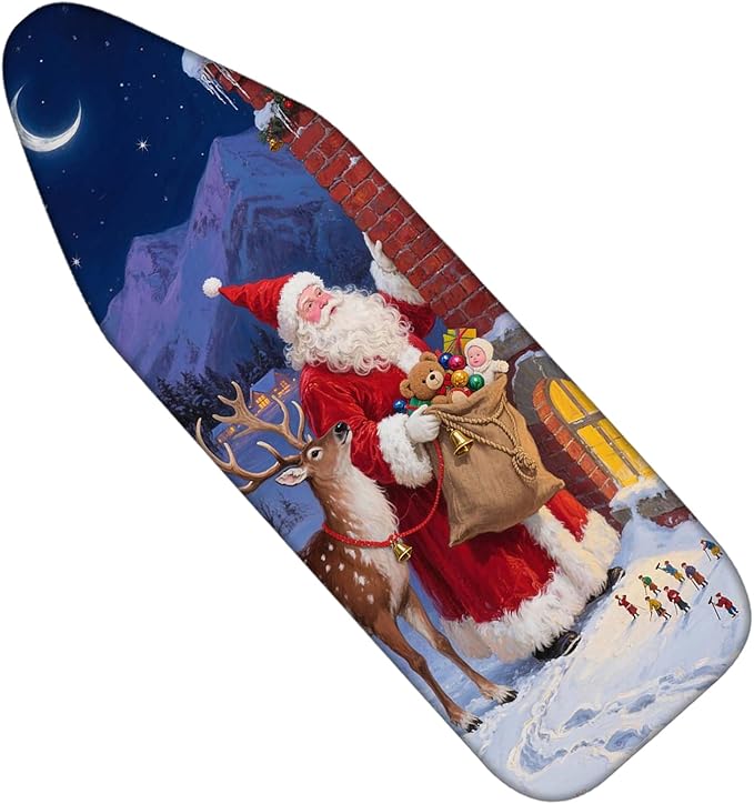 Nuxovilar Ironing Board Cover Santa and Deer Pattern Polyester 15x54 Inches by Nuxovilar