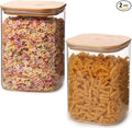 Glass Food Storage Jars 3.6 Qt Set of 2, Glass Storage Containers Clear Glass by Liuruiyu
