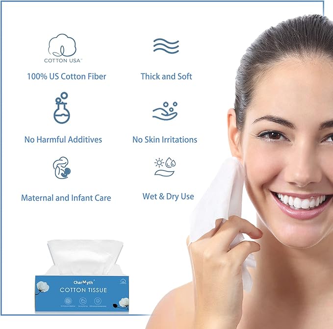 Extra Thick Disposable Face Towel, Disposable Makeup Removing Wipes, 100% USA - Image 4