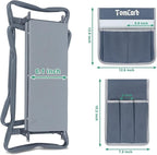 TomCare Garden Kneeler Seat Garden Bench Garden Stools Foldable Stool with Tool Bag Pouch EVA Foam Pad Outdoor Portable Kneeler Christmas Gardening Gifts for Women Men,Large 21.65"x10.62"x18.89",Grey - Image 2