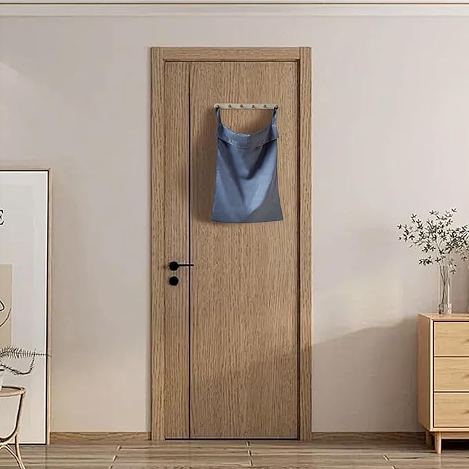100% Linen Hanging Laundry Hamper Bag 20x27 Inch, Over the Door - Image 6