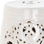 Safavieh Flora Glazed Ceramic Decorative Garden Stool, Cream - Image 5