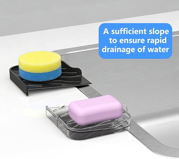 Sponge Holder for Kitchen Sink, Dish Sponge Holder & Soap Tray - Image 4