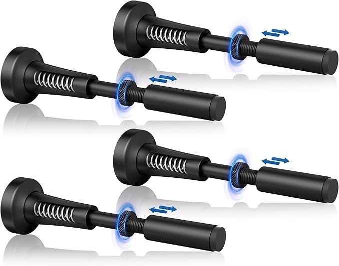 4pcs Adjustable Spring Door Stops, 4.17-5.35in Aluminum Long Door Stoppers by Sckeinwg