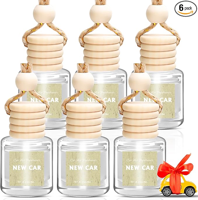 AROIC 6 Pack Car Air Freshener Hanging, New Car Scent Natural Plant Essential by AROIC