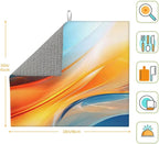 Blue Burnt Orange Fluid Art Dish Drying Mats - Image 6