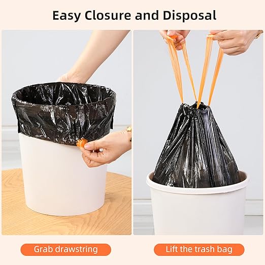funest Trash Bags, 4 Gallon Small Drawstring Garbage Bags 75 Counts, Thick - Image 3