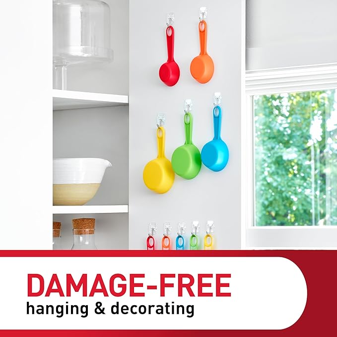 Command Small Clear Wire Toggle Hooks, 10 Wall Hook and 12 Strips, Damage-Free - Image 4