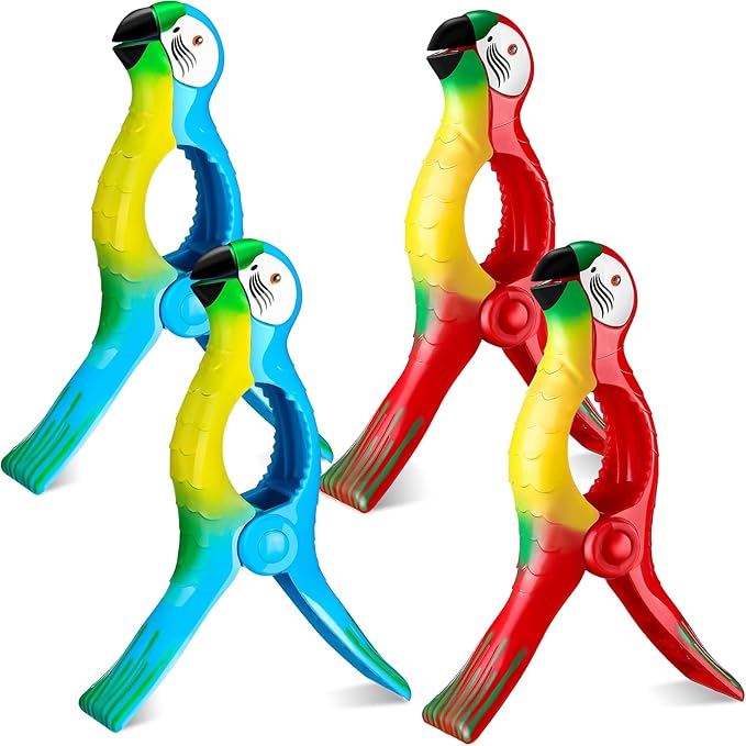 4 Pieces Beach Towel Clip Jumbo Size Chair Clips Towel Holder Clothes Pegs by Waydress