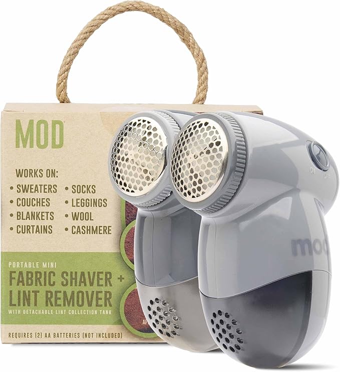 MOD 2 Pack Portable Fabric Shaver and Lint Remover, Reusable Pet Hair Remover by modernobjectsofdesign