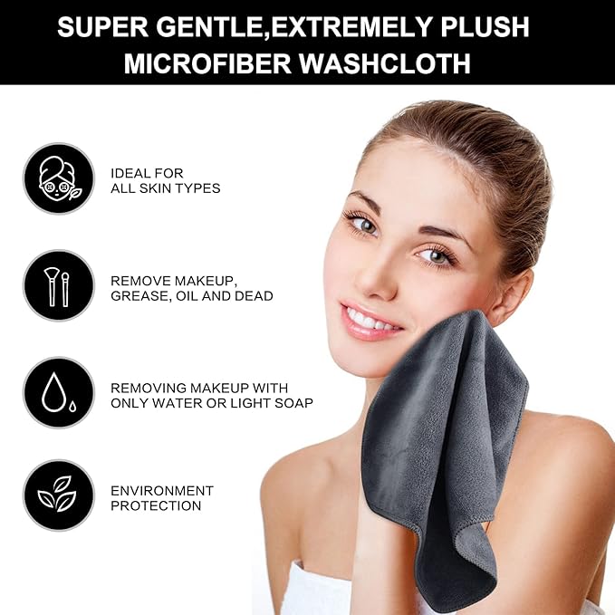 SINLAND Microfiber Facial Cloths Fast Drying Washcloth 12inch x 12inch - Image 6