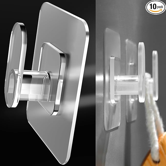DELITON Clear Cute Storage Hooks, 10 Pack, Adhesion by DELITON
