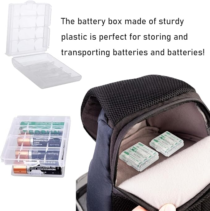 10 Pcs Clear Plastic Cell Battery Storage Case Holder Box, AA/AAA Cell Battery - Image 3
