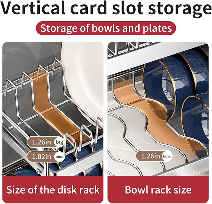 Dish Drying Rack, Double Layered countertop Kitchen Organizer - Image 6