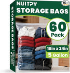 60 Pack Large 5 Gallon Storage Bags by Unknown