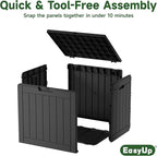 EasyUp 30 Gallon Outdoor Storage Box Waterproof, UV Resistant Outdoor Deck Box, Resin Lockable Deck Boxes for Garden Tools Equipment and Cushions, Black - Image 5