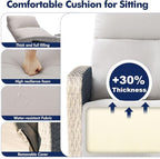 Outdoor Recliner Chair Set of 2, Wicker Patio Recliners with Adjustable Backrest and Extended Foot Rest, Reclining Patio Chairs with Flip Table & Removable Cushion Cover for Porch - Image 4