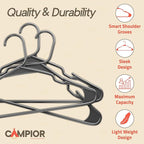 Gray Plastic Hangers 150 Pack– Heavy-Duty Plastic Hangers Slim and Space-Saving - Image 4