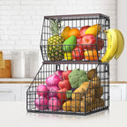 Fruit and Vegetable storage, 2 Set Wall Mounted Wire Baskets, Fruit Basket - Image 8