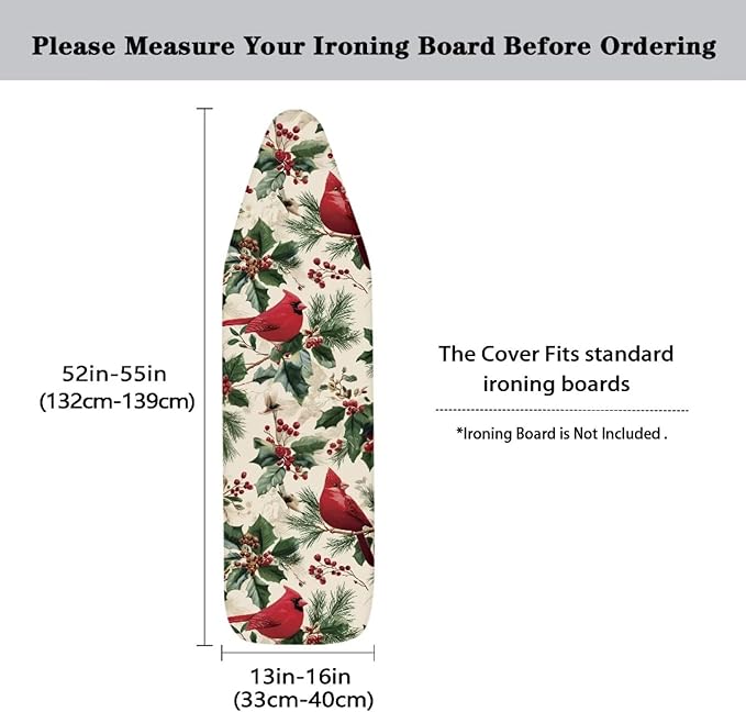 Christmas Birds Ironing Board Cover Cover Heat-Reflective Scorch Resistant Soft - Image 5