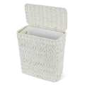 Wicker Trash Can with Lid and Liner, Boho Decotative Small Bathroom Trash Cans by WEAVECOMFORTINTOEVERYCORNER