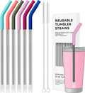 6 Pcs Reusable Metal Straws, Stainless Steel Straws by AccessoriesForWaterBottle