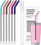 6 Pcs Reusable Metal Straws, Stainless Steel Straws by AccessoriesForWaterBottle
