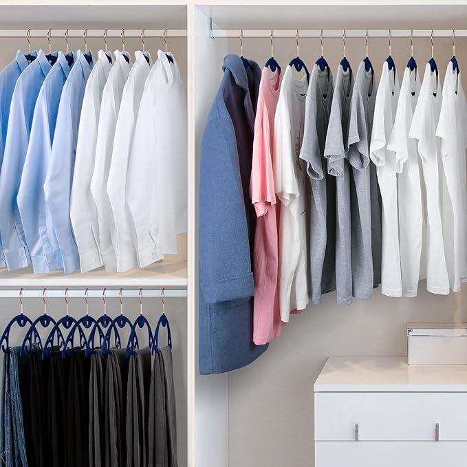IEOKE Velvet Hangers 50 Pack: Felt Clothes Hangers Heavy Duty Shirt Sweater - Image 8