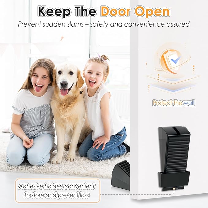 Heavy Duty Large Door Stoppers, Adjustable Spring Loaded Tall Doorstop Jammer - Image 2