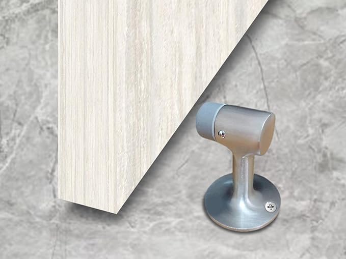 QCAA Solid Brass Door Stop, Satin Chrome, 1 Pack - Image 2
