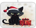 Christmas Dish Drying Mat Kitchen Counter Absorbent Black Cat Coffee Sink Mat by Unknown