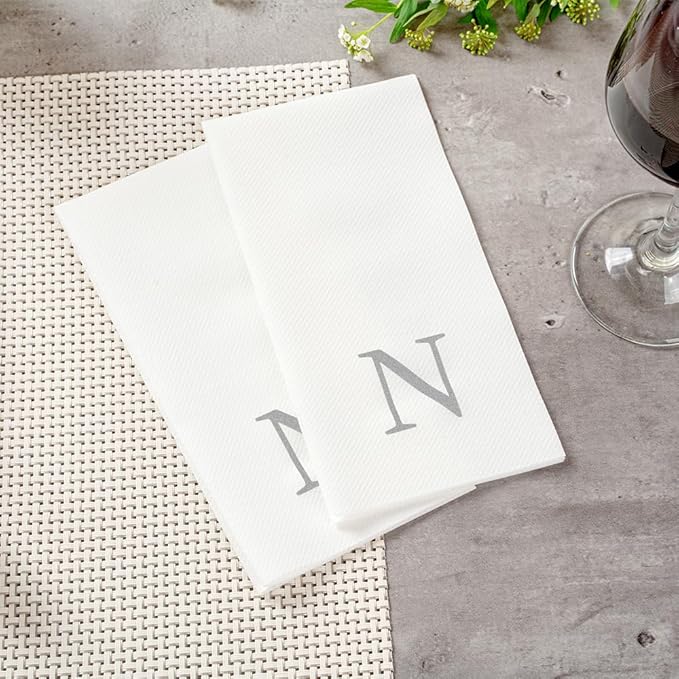 Luxenap 15.8 X 7.9 Inch Linen-Feel Guest Towels, 2000 Lettered Hand Towels - Image 6