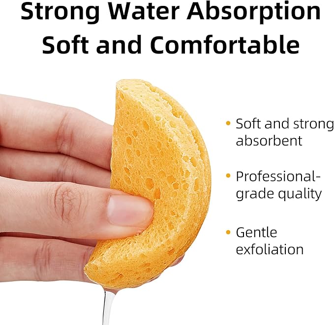 60-Count Compressed Facial Sponges|100% Natural Kickleen Cellulose Cosmetic Spa - Image 3