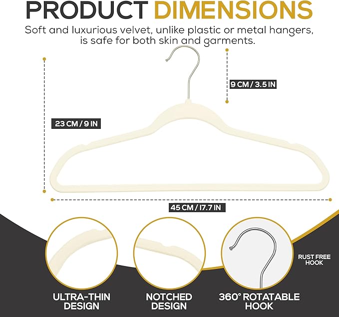 Premium Velvet Hangers 30 Pack Ultra Thin Non Slip Adult Felt Space Saving Suit - Image 2