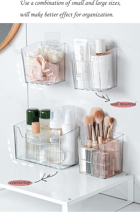 Set Of 2 Storage Organizer Bins Wall Mounted Shower Caddy, Bathroom shelves - Image 4