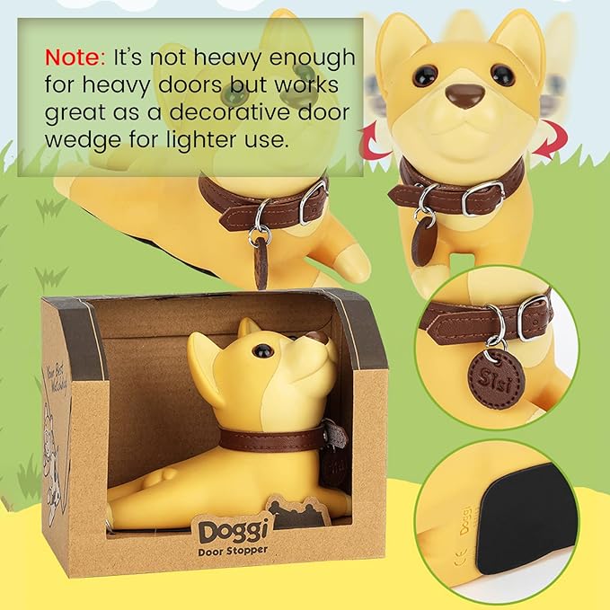 DomeStar Cute Dog Door Stopper, Shiba Inu Door Stop Decorative Animal Doorstop - Image 3