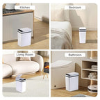 3 Pack Bathroom Trash Can with Lid, 2.5 Gallon Small Slim Trashcan, Automatic - Image 7