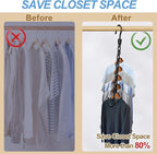 24 Pack Hangers Space Saving Magic Space Saver Storage Smart Plastic Clothes - Image 3