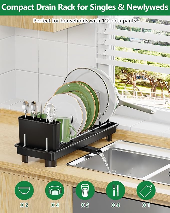 Small Dish Drying Rack, Compact Dish Rack - Image 4