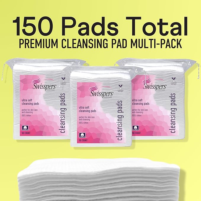 Swisspers Premium Facial Cleansing Pad, 100% Cotton, Ultra Soft, Extra Large - Image 2