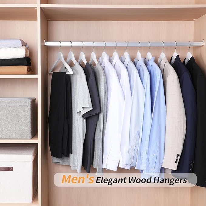 Amazon Basics Durable Wooden Clothes Hangers - Image 6