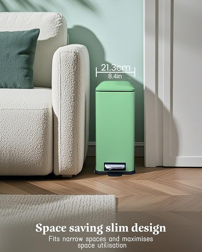 JM.YIPENG Bathroom Trash Can, 16.7L / 4 Gallon Rectangular Trash Can - Image 2