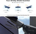 PURPLE LEAF 9' X 12' Right-left Tilt Patio Umbrella with Base Outdoor Cantilever Swivel Rectangle Umbrella Aluminum Offset Umbrella with 360-degree Rotation for Garden Deck Pool Patio Navy - Image 3