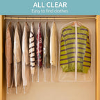 All Clear Garment Bags for Hanging Clothes, Plastic Dustproof Suit Cover Bags - Image 3