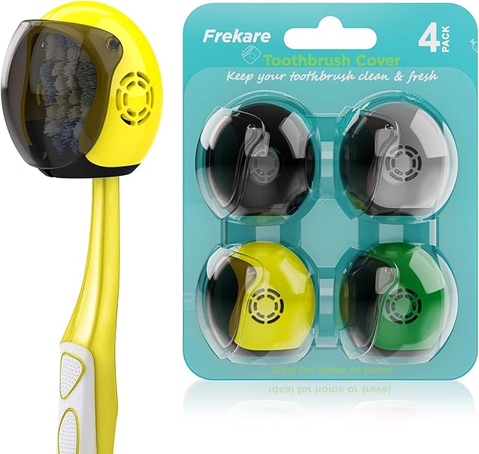 Helmet Toothbrush Covers Caps, Fits Most Manual and Electric Tooth Brushes by Frekare