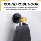 APLusee Black Gold Robe Towel Hook, Stainless Steel Coat Hanger, Clothes Holder - Image 6