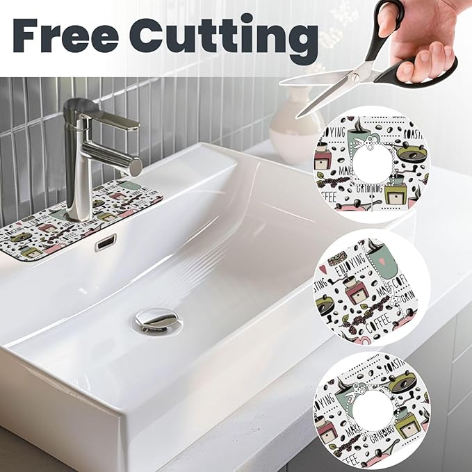 Coffee Coffe Kitchen Sink Splash Guard Faucet Mat Super Absorbent Fast Drying - Image 3