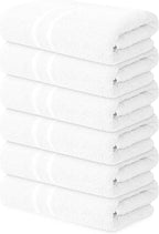 Basic Medium Bath Towels 24x48 Inches – Pack of 6 – White Color – Soft and by TEXTILA