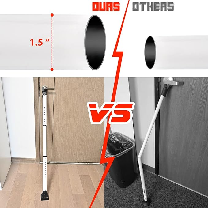 2-in-1 Door Security Bar & Sliding Patio Door Stopper Security Jammer Bar Child - Image 4