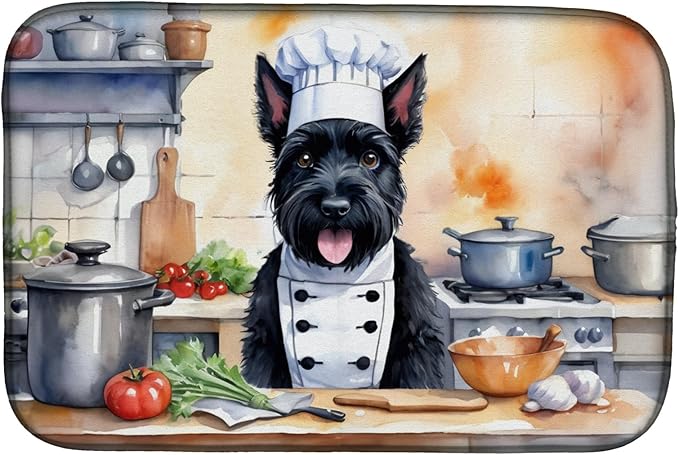 Caroline's Treasures DAC6323DDM Scottish Terrier The Chef Dish Drying Mat by CarolinesTreasures